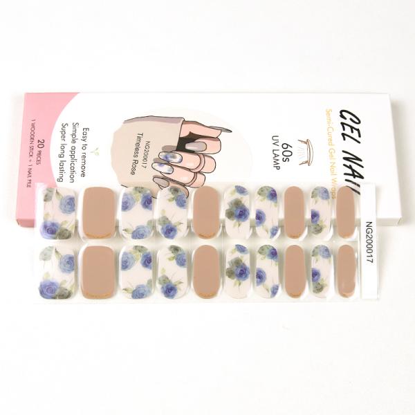 Hot Sell Non-Toxic Semi cured Gel nail strips Wholesale gel nail stickers