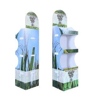 Supermarket recycle cardboard food display cardboard pet food display stand