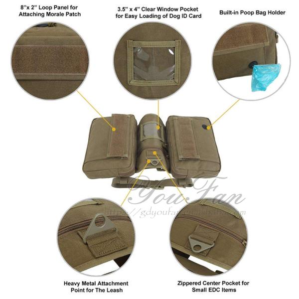 Water Repellent 1000D Nylon Pet Carrier Bag With Built - In Poop Bag Holder