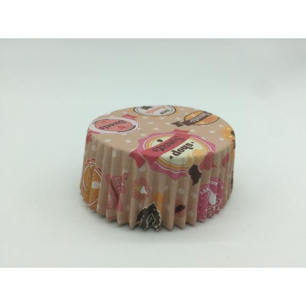 Colorful Brown Paper Baking Cups Cupcake Wrappers Round Shape Special Pattern