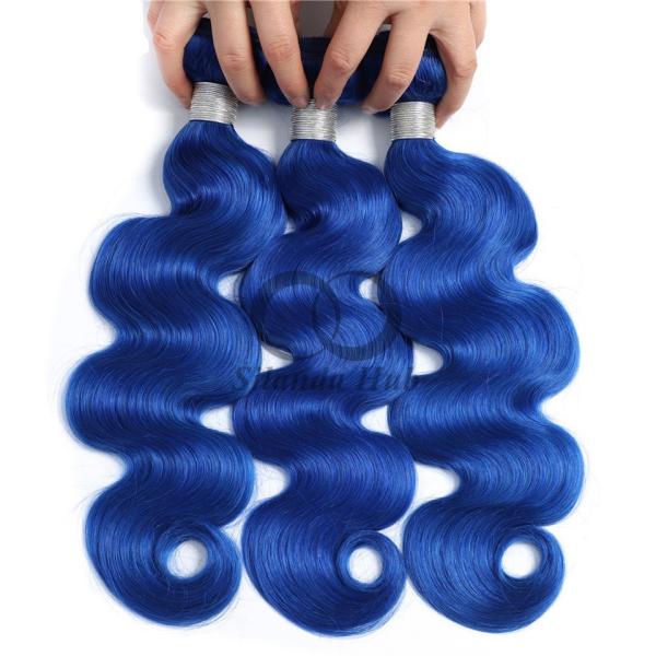 Blue Body Wave Remy Human Hair Bundles Sew In Weave Bundles Brazilian Bundle Deals