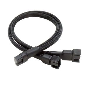 PWM Fan Splitter with 4-Pin PWM Connector and 300mm Braided Mesh Sleeve for PC