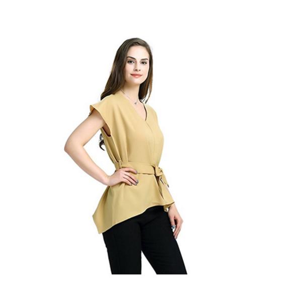 Buy Newest Design Women Blouse With Belt Hot Sale at wholesale prices