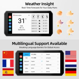 7 Inch Motorcycle Carplay GPS Navigation Screen Moto Android Auto Touch Display