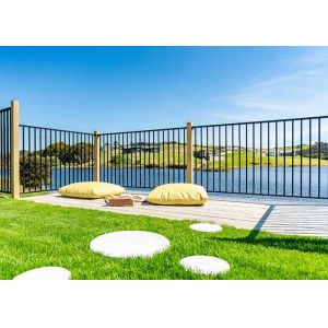 1.8m Height Black Powder Coated Tubular Fencing Spear Top