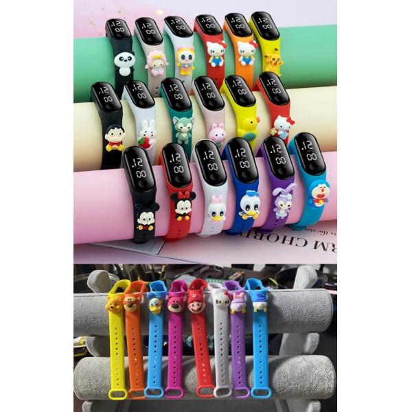 White Rectangle 18mm Waterproof Kids Watch OEM Water Proof Smart Digital