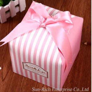 Wholesale paper box with pink Ribbon Cake box