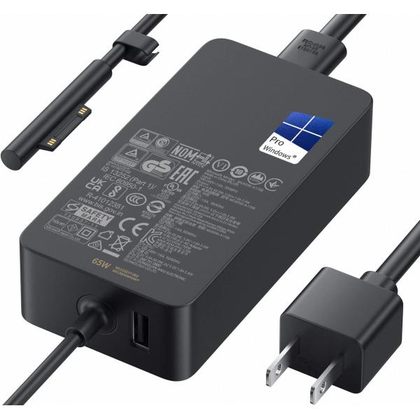 Buy High Quality 65W 15V 4A AC Adapter Power Supply for Microsoft Surface Pro7 Book Laptop Charger QC3.0 PD3.0 Function Made ABS at wholesale prices