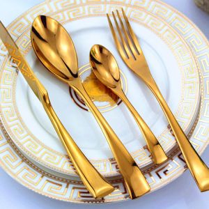 High quality Stainless steel gold cutlery/wedding flatware/tableware/dinnerware