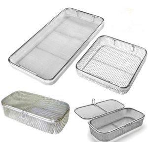 Woven Mesh Stainless Steel Wire Basket Tray For Hospital Surgical Instrument
