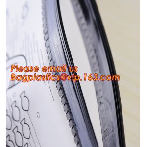 A4 clear plastic pp document carrying file folder zipper lock pocket bag with