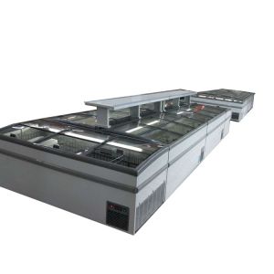 Supermarket Chest Freezer With Static Cooling System And Sliding LOW-E Glass