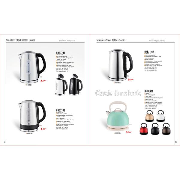 Home Electric Kettle 20.3cm*16.5cm*23cm Stainless Steel Material Power Source