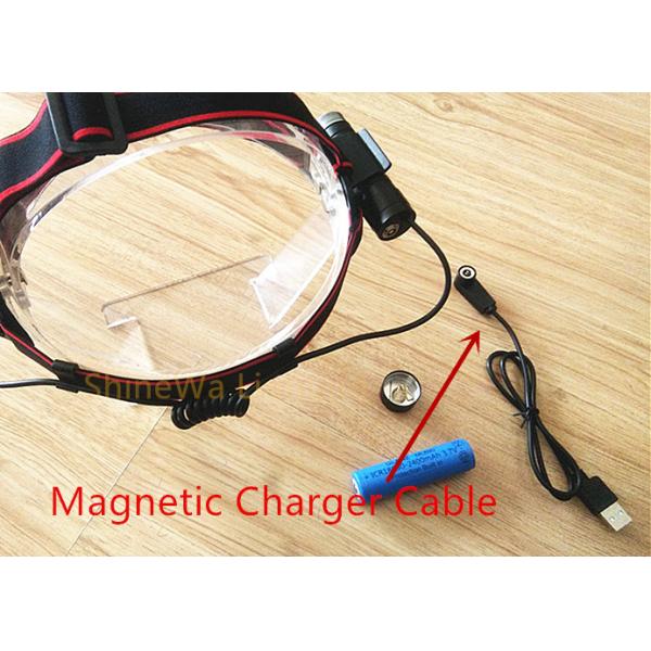 Mini Zoomable Rechargeable Led Headlight Durable Charged By Magnetic Charger