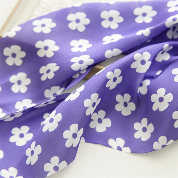 Periwinkle blue ribbon Spring headbands scrunchies lady girls satin Headpiece Printed headstring hair accessories
