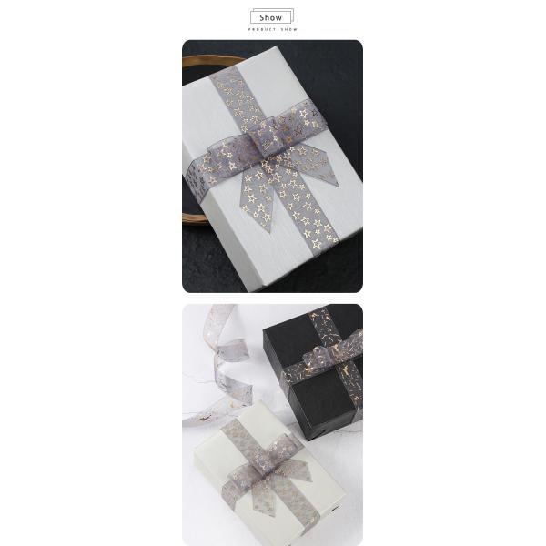 Luxury gift wrapping use cheap gold silver logo printed custom organza ribbon with logo
