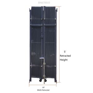 Bi Fold Industrial Steel Folding Security Gates , Warehouse Retractable Security