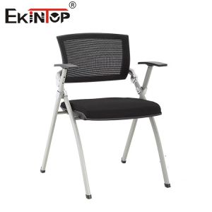 Black Foldable Metal Leg Training Office Chair In Modern Style