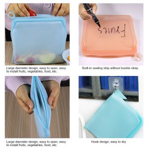 FDA Hermetic Seal Microwave Safe Silicone Food Storage Bag