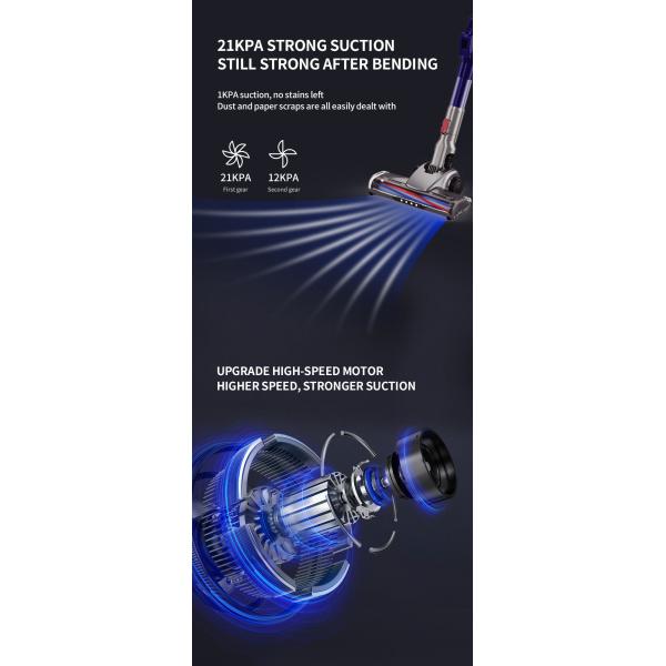 12000PA Cordless Handheld Vacuum Cleaner 380W 21KPA With Adjustable Suction Power