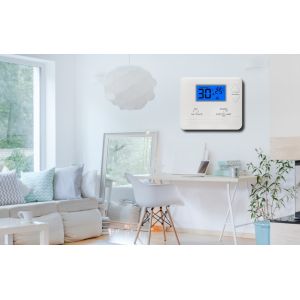 Standard White 24V Non Programmable Thermostat For Air Conditioning