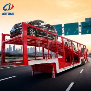 2 Axles Car Carrier Semi Trailer with 4-21 Units Capacity and 28T Two Speed