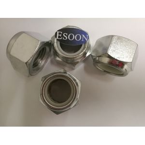 Hexagon nuts with polyamide thread lock thin type, DIN 985,Zinc Plated surface