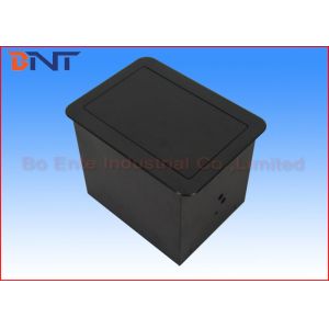 Black Video Desktop Pop Up Plug Socket For Luxury Conference Table