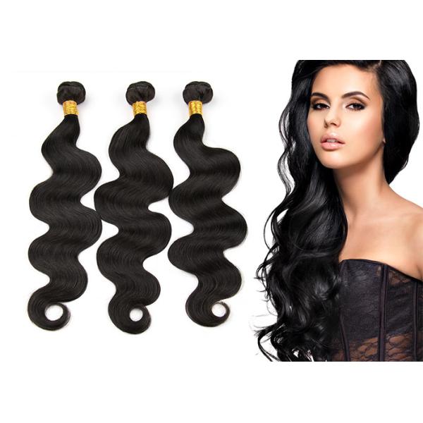 Natural Black Grade 6A Virgin Hair Extensions Body Wave 10 inch -30 inch True to Length