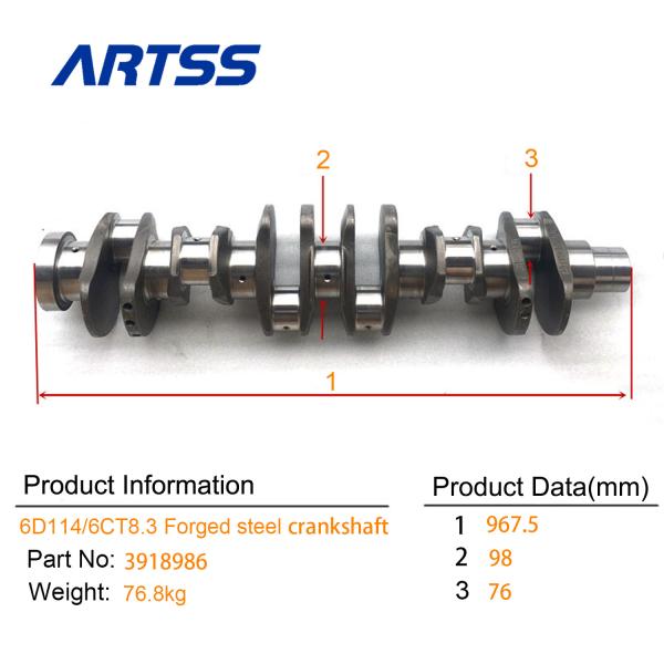 High Quality Manufacturer 3917320 3918986 3904363 3917443 6CT 6CT8.3 6D114 Forged steel Crankshaft For Excavator Spare P