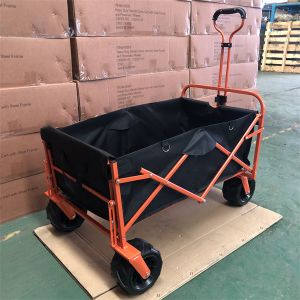 PVC Wheel Garden Folding Trolley Camping Beach Collapsible Folding Wagon