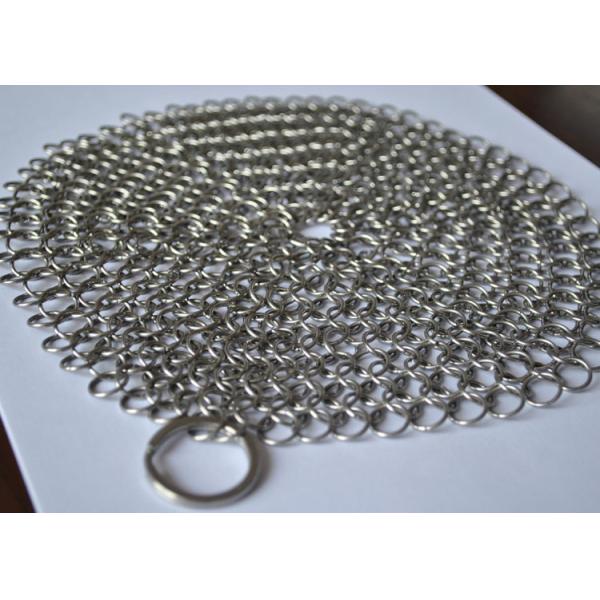 7X7 Inch 316 SS Ringer Cast Iron Cleaner / Wire Mesh Scrubber Round Shape