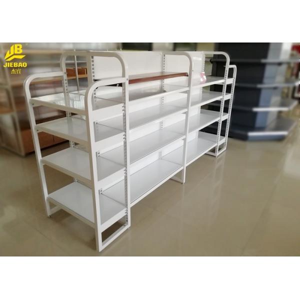 Buy Light Duty Mini Store Display Racks Of MDF Board And Steel Board Q235 Cream White at wholesale prices