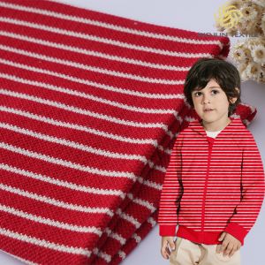 Wear Resistant Pique Stretch Fabric 260gsm	100 Cotton Stripe Knit Texture