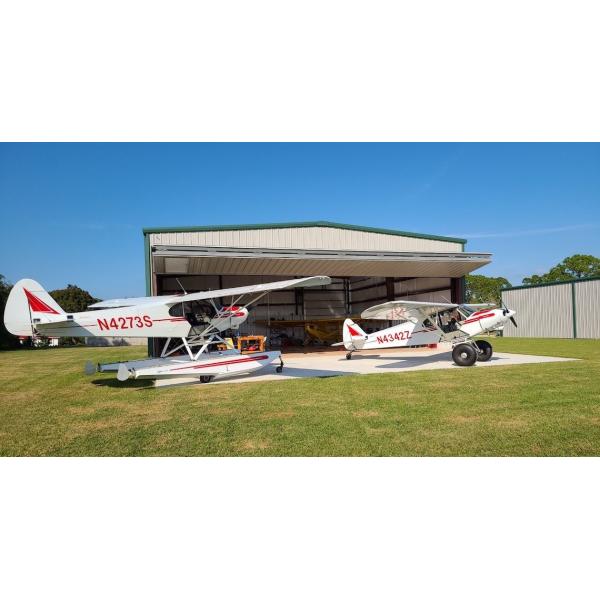 Large span space galvanized H-shaped steel structure aircraft hangar building