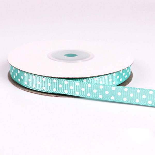Hot selling 1inch 3mm 10mm 100% polyester material logo printed pink polka dot grosgrain ribbon