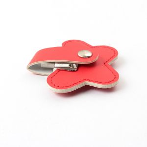 Flower Shaped Leather USB Flash Drives 32GB 256GB Embossing Logo