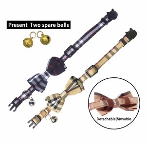 7.8 - 10.5 Inch Cat Harness Collar Bowtie Breakaway With Bell Safety Adjustable