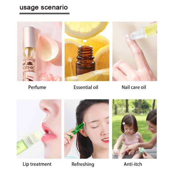 SGP1 Luxury Double-ended Brown Color Glass Bottle With Plug and Roller Steel Ball Leak Proof Wholesale