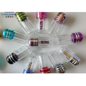 Red Cylindrical Empty Capsule Bottles 13mm Plastic