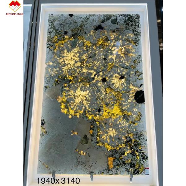 Brazilian Splendor White Quartzite Stone Big Slab 18mm Thickness for Villas and Hotels