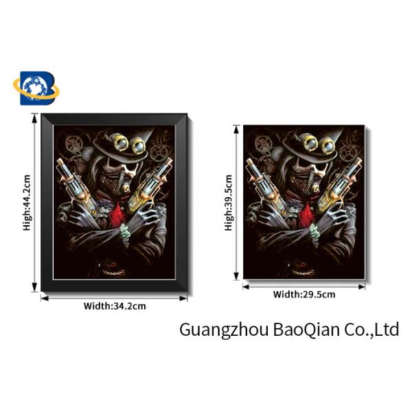 Flipped Customized 3D Framed Picture Of Animation Cool Skeleton For Indoor Decoration