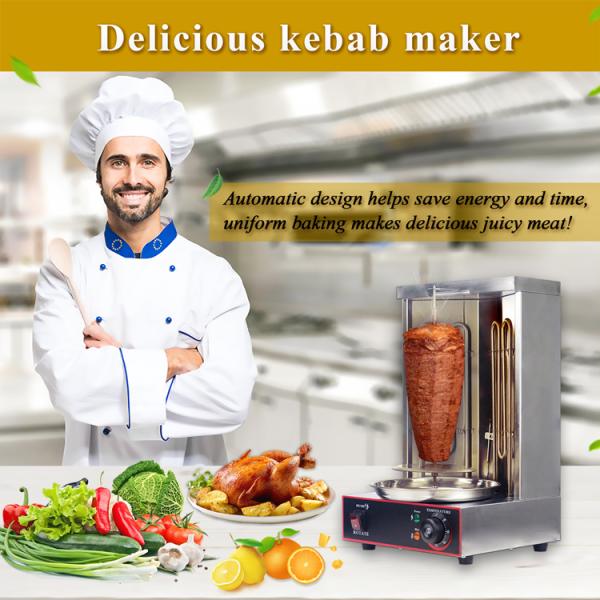 2 Burners Electric Vertical Rotisserie Chicken Broiler for Automatic Meat Production