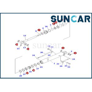 China Komatsu 707-99-26710 7079926710 Bucket Cylinder Seal Kit For PC60-8 PC70-8 Bucket Cylinder Sealing Kit on sale