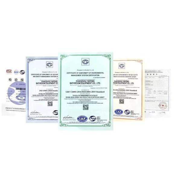 Warm Grey Customized Bathroom Cabinets LED Light Mirror 40 Inch Bath Vanity