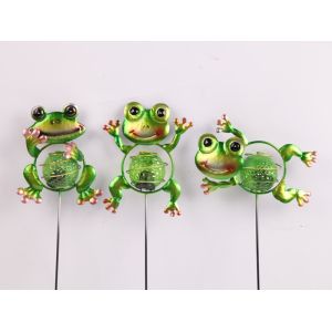 Metal Frog Solar Powered Decorative Item With Small / Medium Size