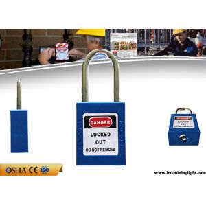 China Loto Equipment 38mm Steel Shackle Blue Colour Safety Lockout Padlocks on sale