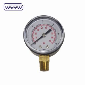 new design 1.5" plastic black steel portable pressure gauge
