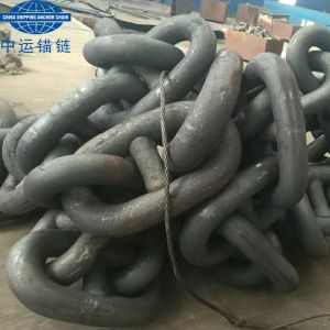 Quality 114MM Grade U3 Stud Link Anchor Chain With NK/LR Cert. Black Painted In Stock for sale