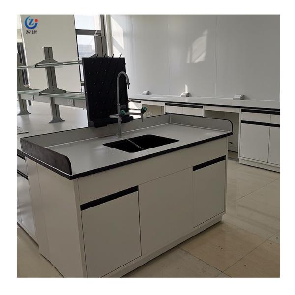 Buy Steel Wood Lab Island Bench With 2 Lockers In Grey Or Customized at wholesale prices